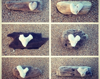 Heart Rocks Hawaiian Driftwood Art, Made in Hawaii, Driftwood Art, Beach Decor, Driftwood Keepsake, Beach House Gift, Heart Art