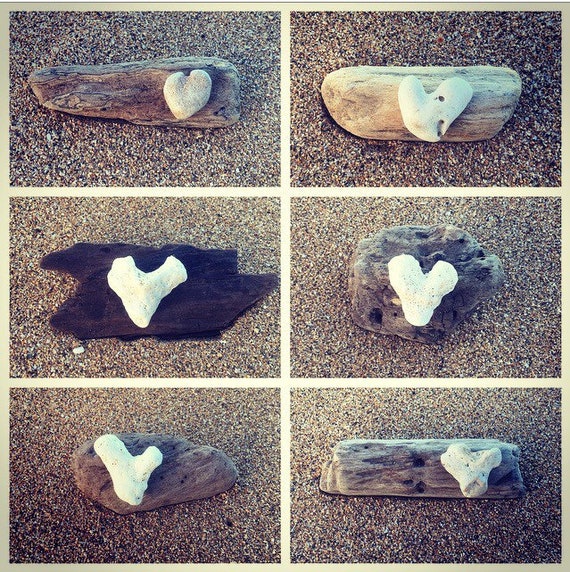 Heart Rocks Hawaiian Driftwood Art, Made in Hawaii, Driftwood Art, Beach Decor, Driftwood Keepsake, Beach House Gift, Heart Art