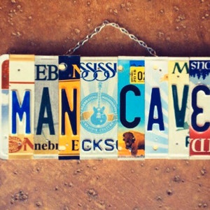 Men’s Man Cave License Plate Guitar Art Sign, Gift for Guitarist, License Plate Decor, Man Cave Sign, Guitar Gifts, Gift for Him, Guitar Art