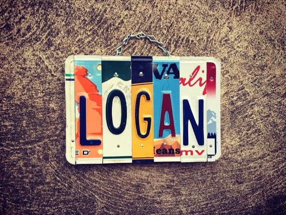 Gift for Boy, Boys Name Sign, Boys Birthday Gift, Unique Boys Name, Boys Room Decor, License Plate, Gift Idea for Boy.