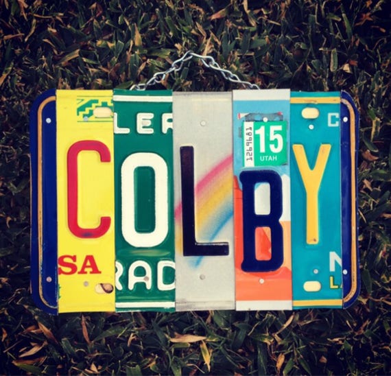 Stocking Stuffer- License Plate Sign. Personalized Sign. Custom Name. Sign. Boys name sign. Boys room decor. Boys gift idea. Christmas gift