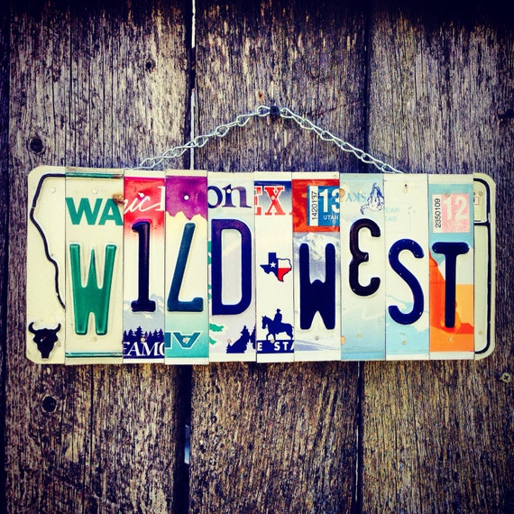 License plate. Recycled. Wild West. Sign. Western Decor. Cowboy. Cowgirl. Giftidea. Christmas. Forhim. Bull. Horse. Travel. Texas