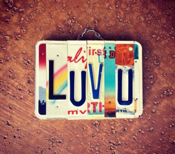 Custom Love You License Plate Sign, Love Sign, Gift for Boyfriend, License Plate Art, I love you Gifts, Recycled License Plates, Mothers Day