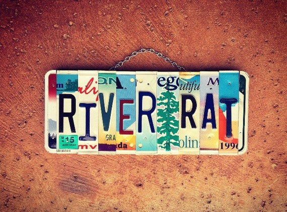 River Rat Custom License Plate Sign Wall Hanging, River Sign, License Plate Art, River House Decor, Gift For Him, River Home Decor, PNW Gift
