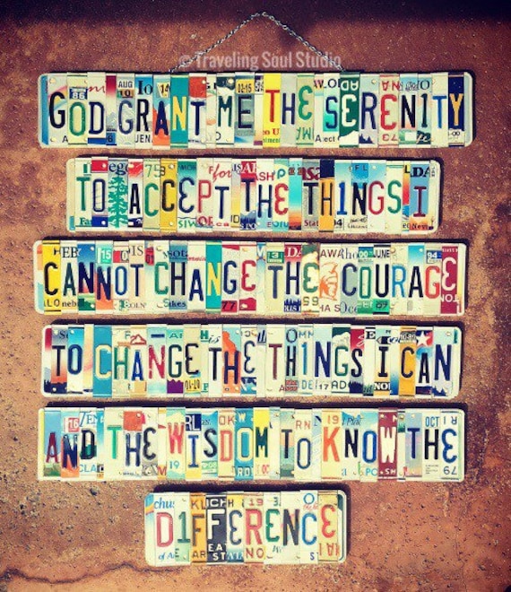 The Serenity Prayer License Plate Sign, Home Decor, Religious, Prayer Sign, Inspirational Gift