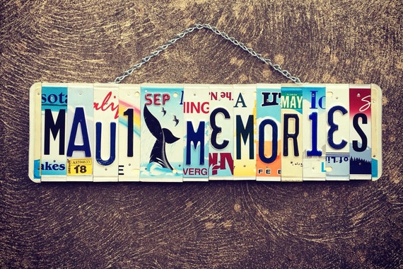 Made in Maui, Maui Art, Whale Sign, Maui Souvenir, License Plate Art, Christmas Gift Idea, Beach Decor, Gift for Her, Housewarming Gift.