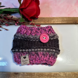 Nuovo scaldacollo per cani/gatti lavorato a mano fucsia-nero | Scaldacollo Snood Cane/Gatto in Maglia Fucsia-nero