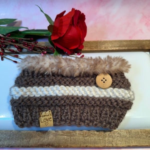 Nuovo scaldacollo per cani/gatti lavorato a mano marrone | Scaldacollo Snood Cane/Gatto a maglia disegno Marrone