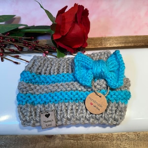 Nuovo scaldacollo per cani/gatti lavorato a mano Grigio | Scaldacollo Snood Cane/Gatto a maglia disegno Grigio