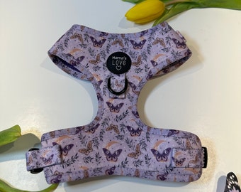 Dog/Cat Adjustable Harness Astral Lavender Butterflies | Dog/Cat Adjustable Harness Astral Lavender butterfly