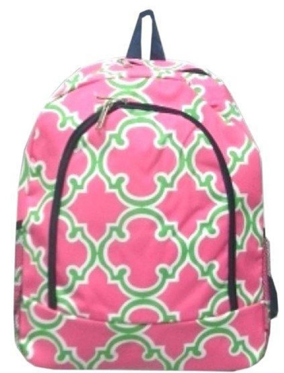 pink and green backpack
