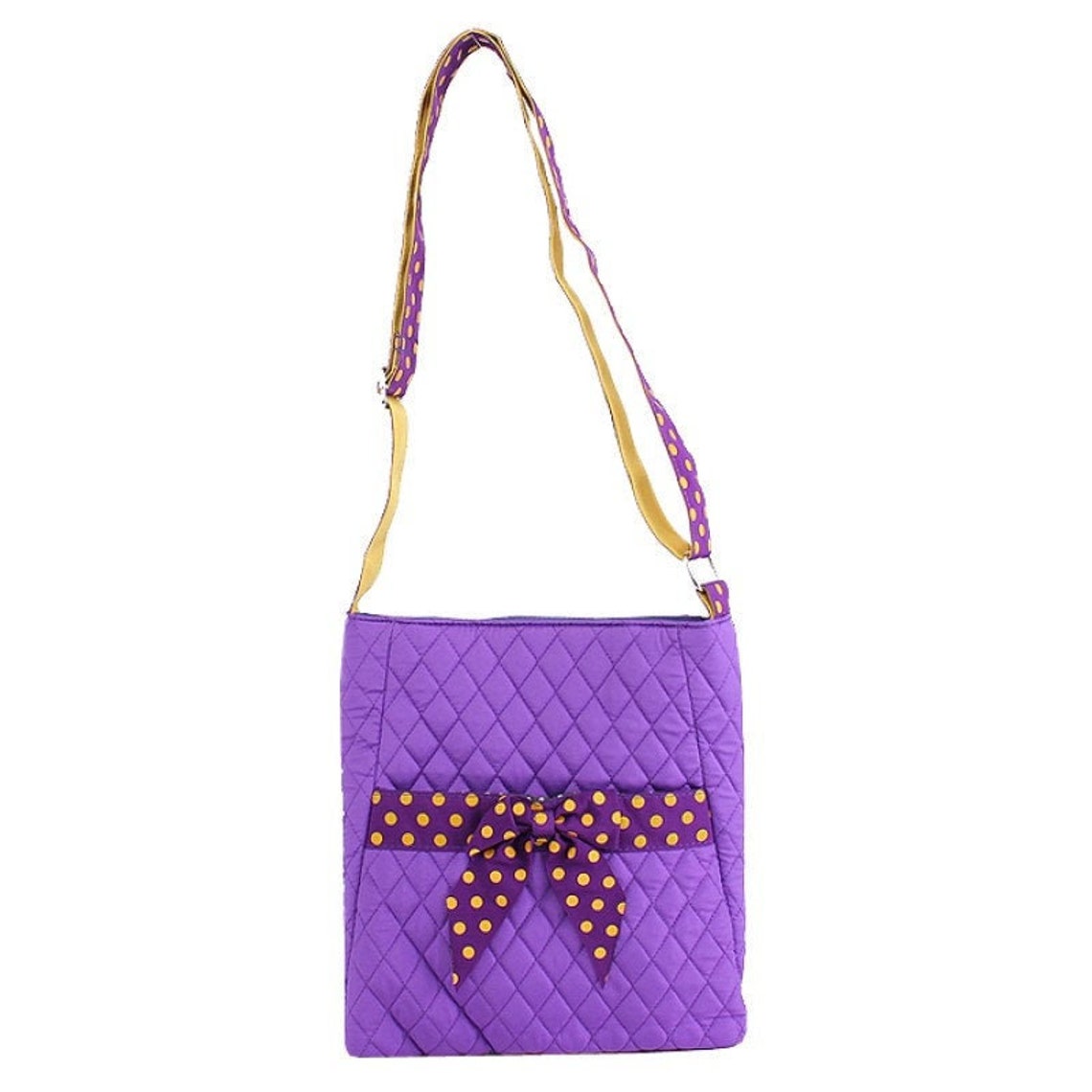Purple Quilted Crossbody Bag Crossbody Handbag Messenger Etsy