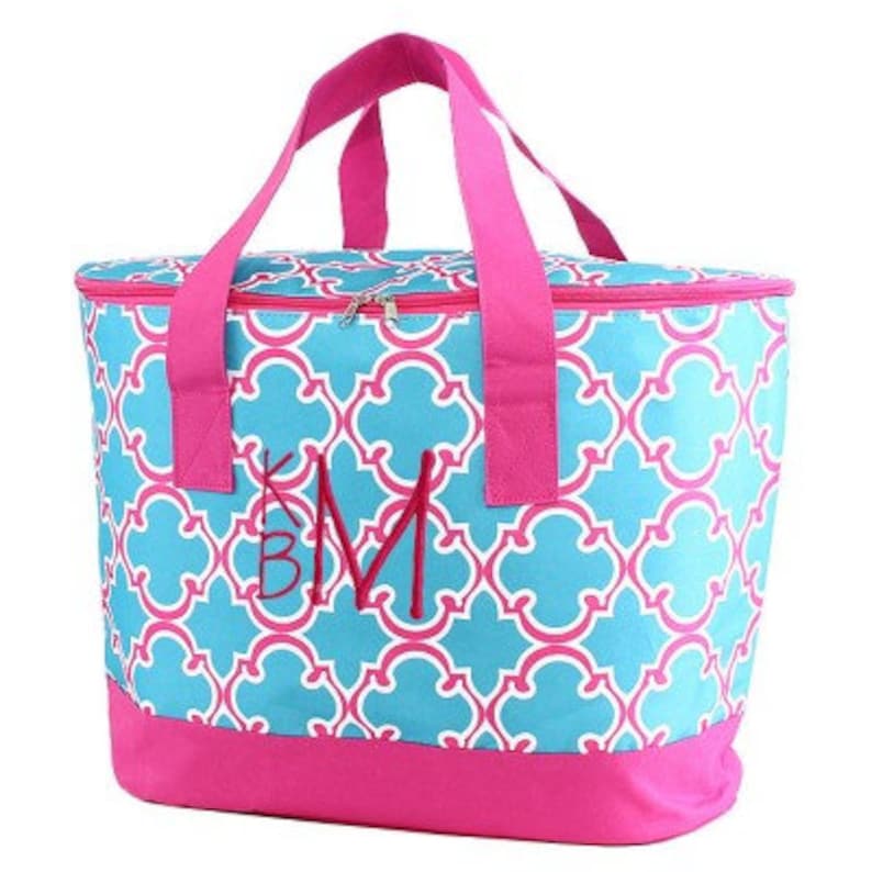 Personalize Cooler Monogrammed Cooler Quarterfoil Cooler Bag Picnic Cooler Bag Beach Bag,