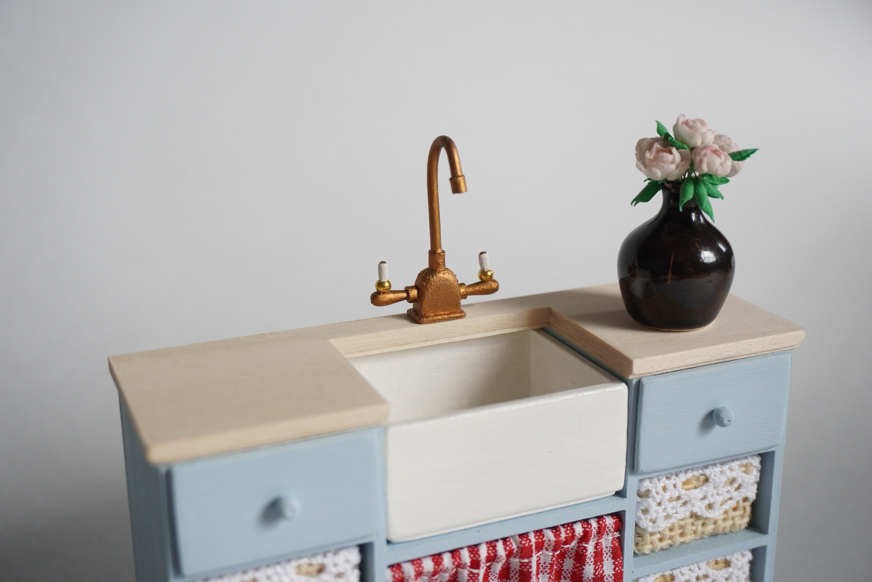 Miniature Kitchen Sink 112 Scale Dollhouse Furniture Etsy
