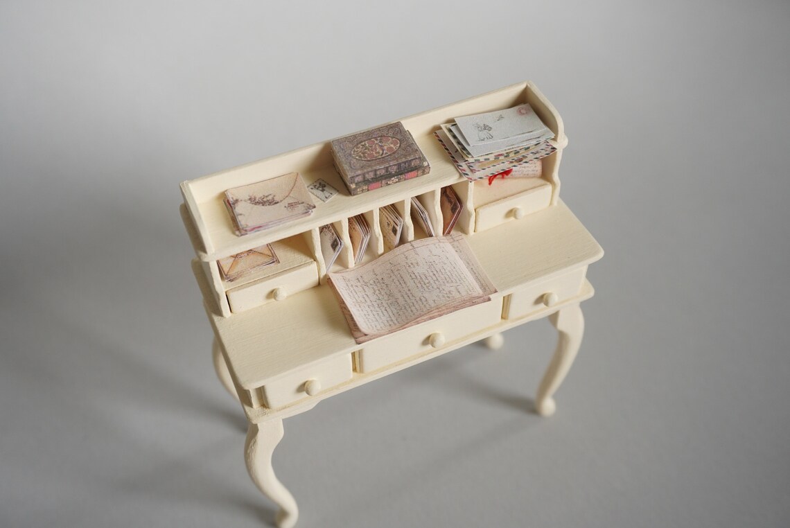 Miniature Writing Desk 112 Scale Dollhouse Furniture Etsy