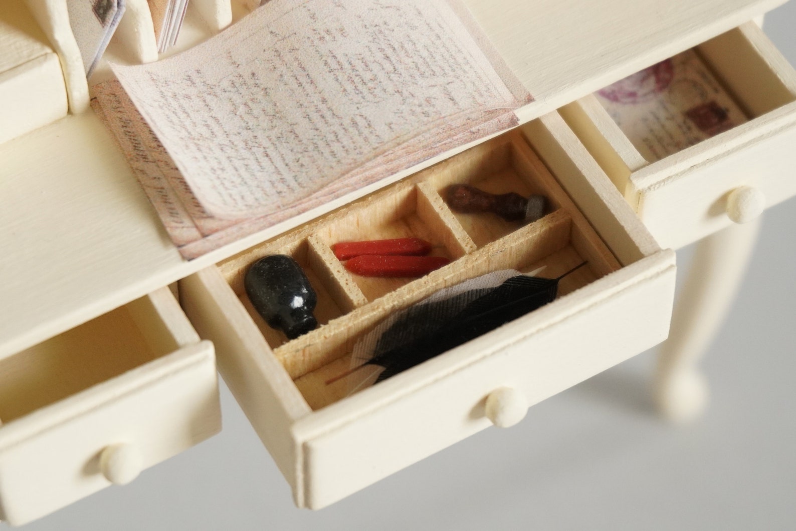 Miniature Writing Desk 112 Scale Dollhouse Furniture Etsy