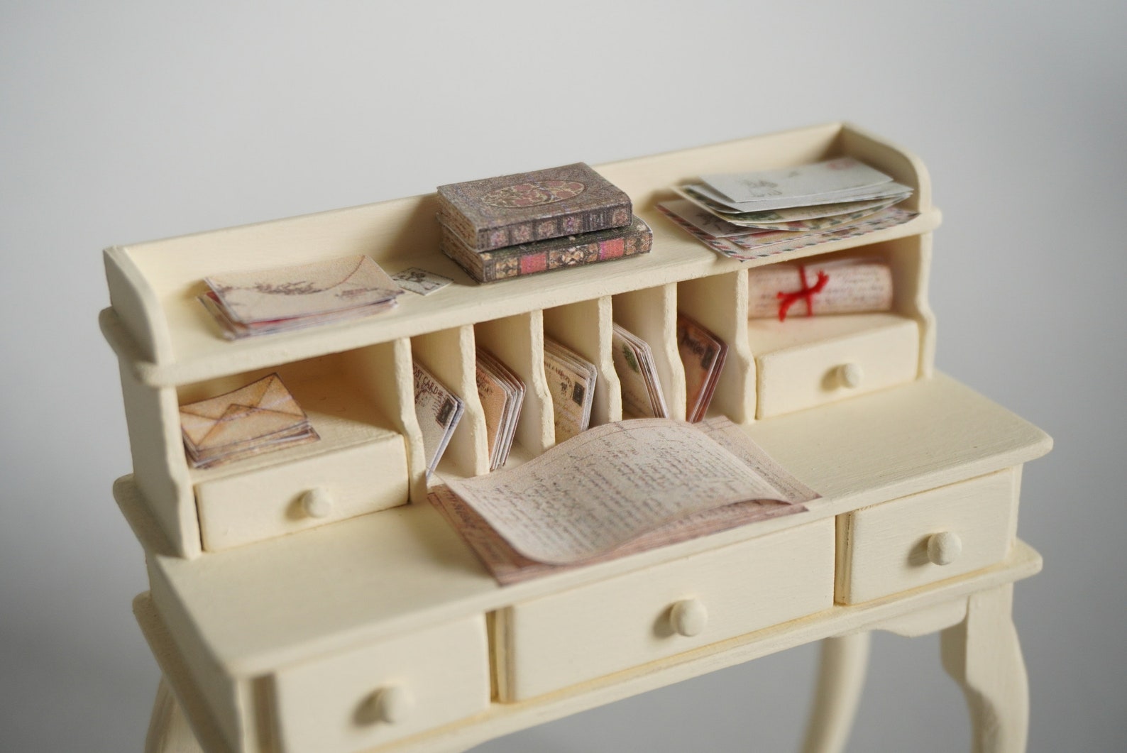 Miniature Writing Desk 112 Scale Dollhouse Furniture Etsy