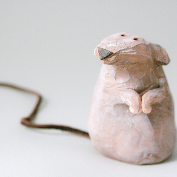 Mouse 06 Handmade Stoneware Sculpture, Ceramic Animal Figure