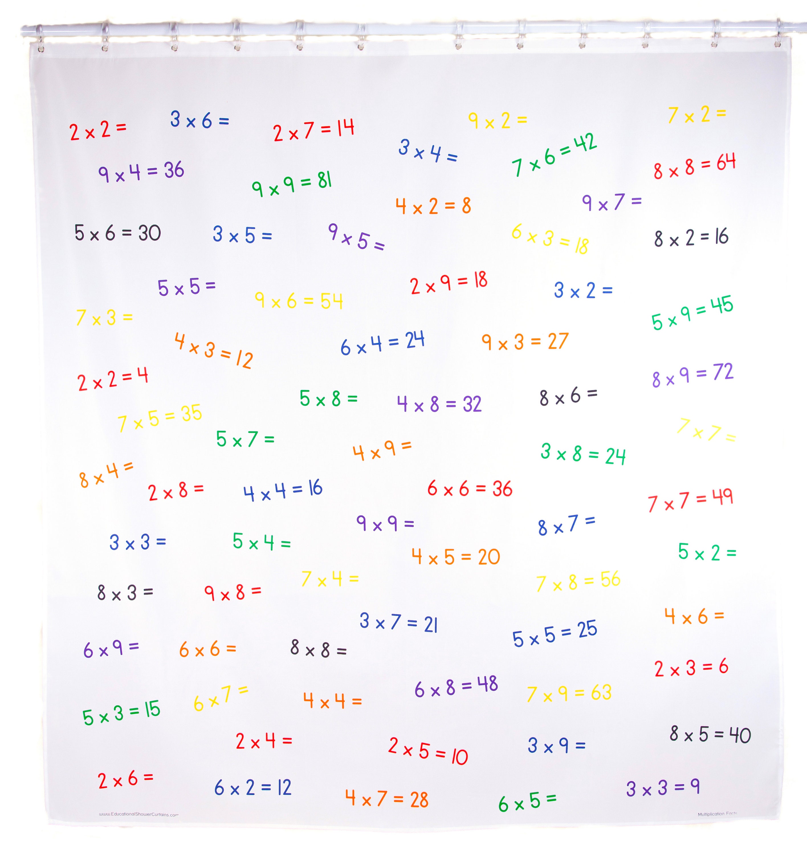 Shower Curtain for Kids Multiplication - Etsy