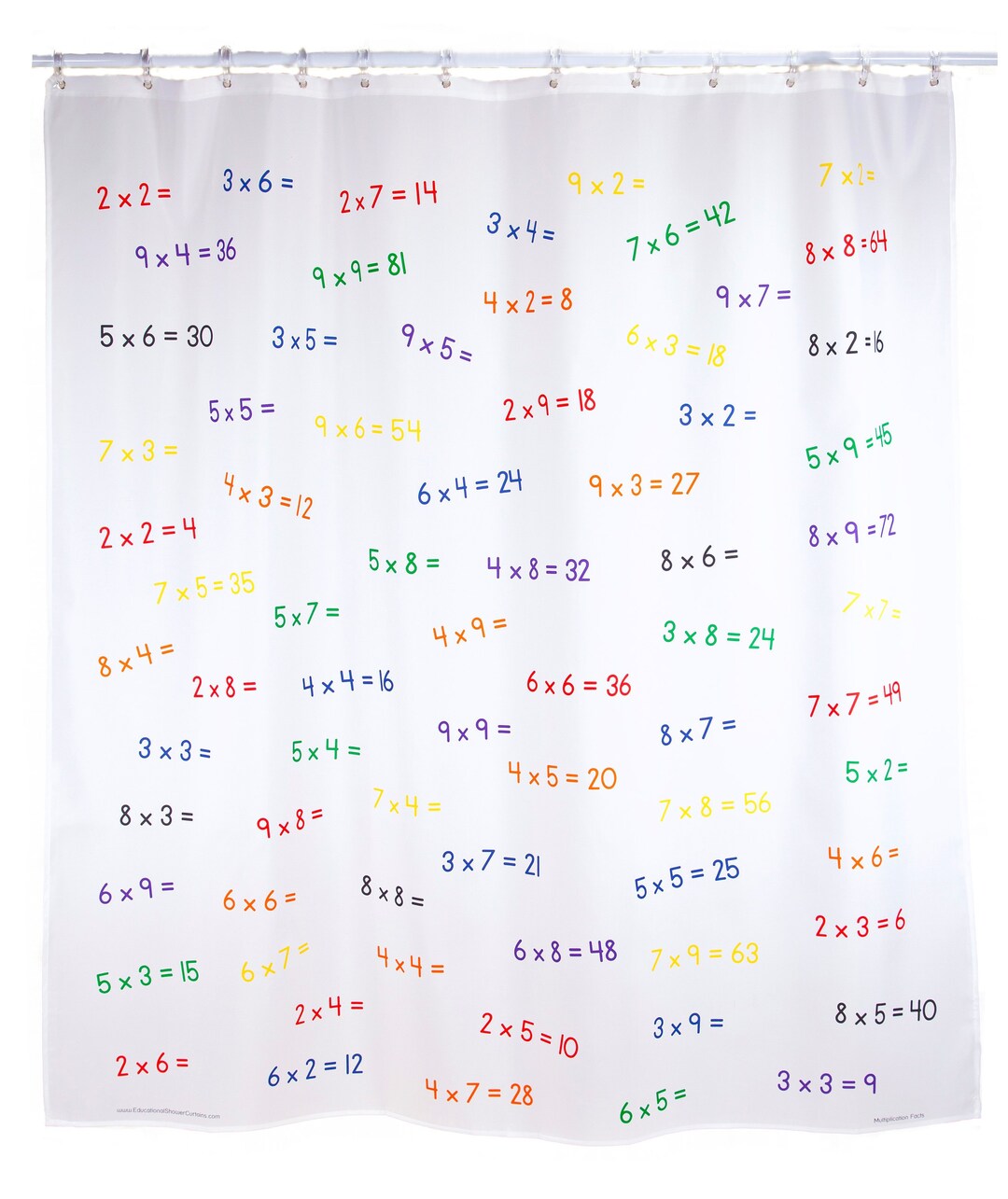 Shower Curtain for Kids Multiplication - Etsy