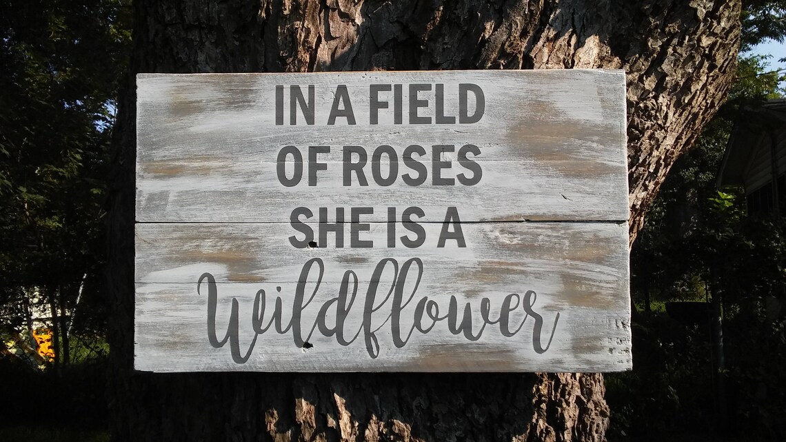 In A Field Of Roses Wood Sign main image 1
