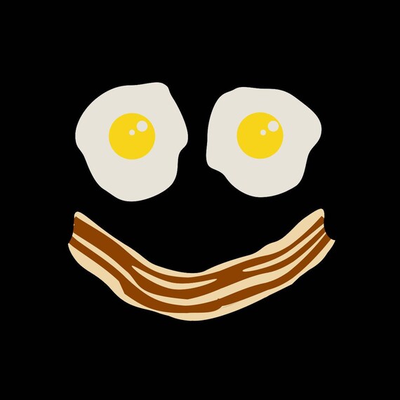Items similar to Bacon and Eggs Smiley Face on Etsy
