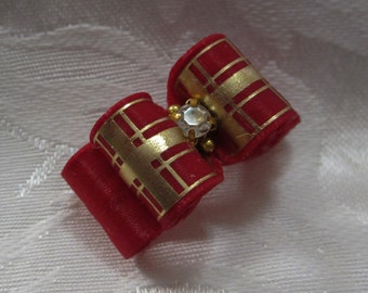 Yorkie Mid Size Topknot Bow for Show or Play Shih Tzu Maltese 78 Pure Illusion Dog Bow Watermelon
