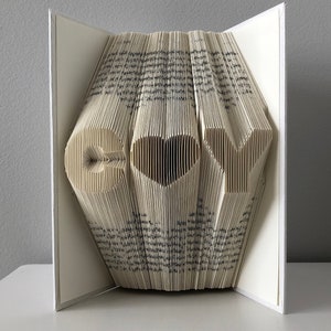 Custom Wedding Anniversary Gift for Her, for Wife or Girlfriend Personalized Anniversary Gift Folded Book Art 2 initials heart format image 2