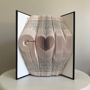 Custom Wedding Anniversary Gift for Her, for Wife or Girlfriend Personalized Anniversary Gift Folded Book Art 2 initials heart format image 7