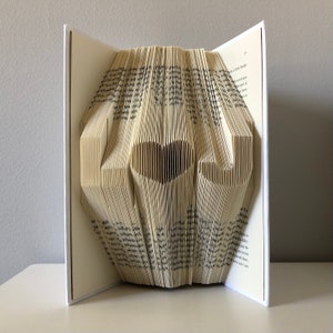 Custom Wedding Anniversary Gift for Her, for Wife or Girlfriend Personalized Anniversary Gift Folded Book Art 2 initials heart format image 5