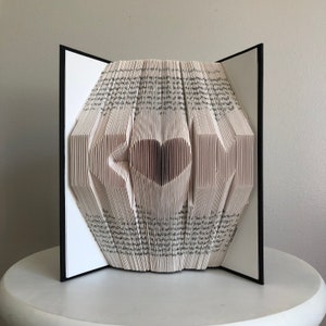 Custom Wedding Anniversary Gift for Her, for Wife or Girlfriend Personalized Anniversary Gift Folded Book Art 2 initials heart format image 9