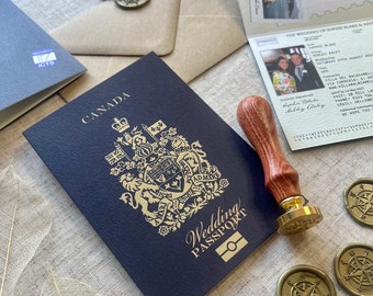 Canadian Wedding Passport Invitation | Travel Wedding | Travel Lover | Destination Wedding | Beach Wedding | Invites Canada