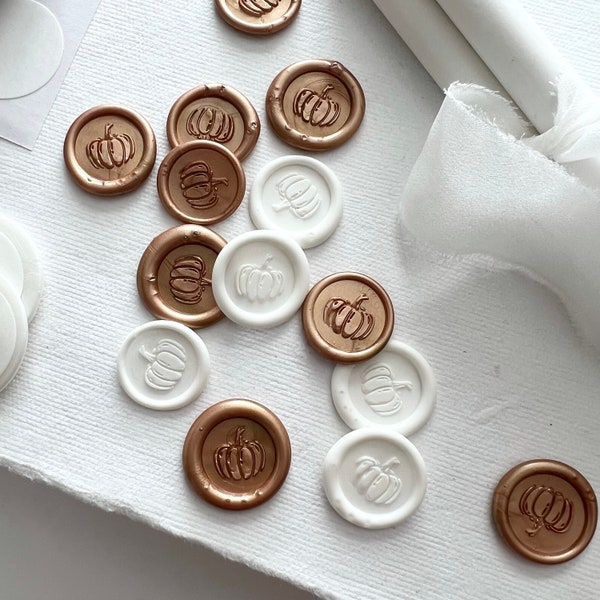 Pumpkin Mini 10mm Wax Seal / Self Adhesive Wax Seal / PSL Autumn Fall Halloween / Wax Seal Stamp / Wax Seal Sticker  / Wax Stamp /