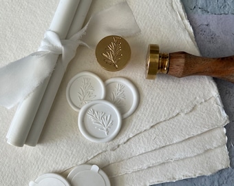 Rosemary Sprig Botanical / Self Adhesive Wax Seal / Choice of Colours / Wax Seal / Wax Seal Stickers  / Sealing Wax / Envelope Seal /