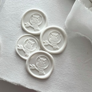 Owl / Self Adhesive Wax Seal  / Wax Seal Stamp / Wax Seal Sticker  / Wax Stamp / Barn Owl / Night Owl / Tree Branch /