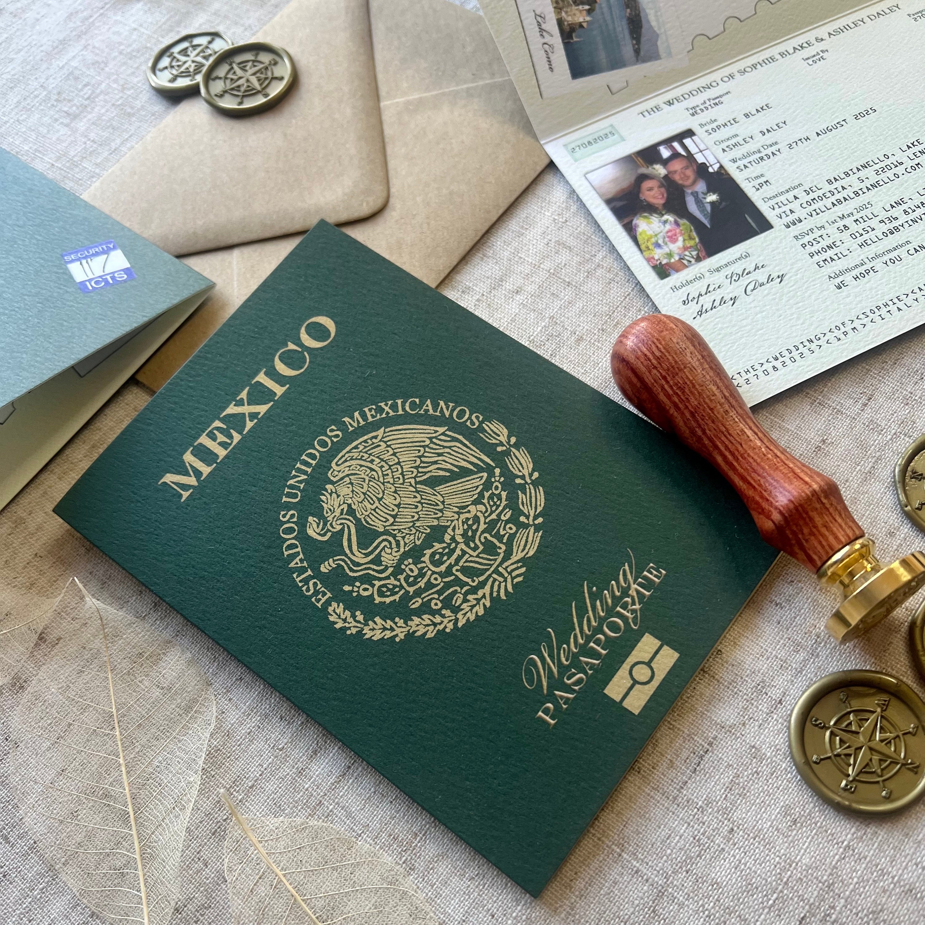 Mexican Wedding Passport Invitation Mexico Travel Wedding