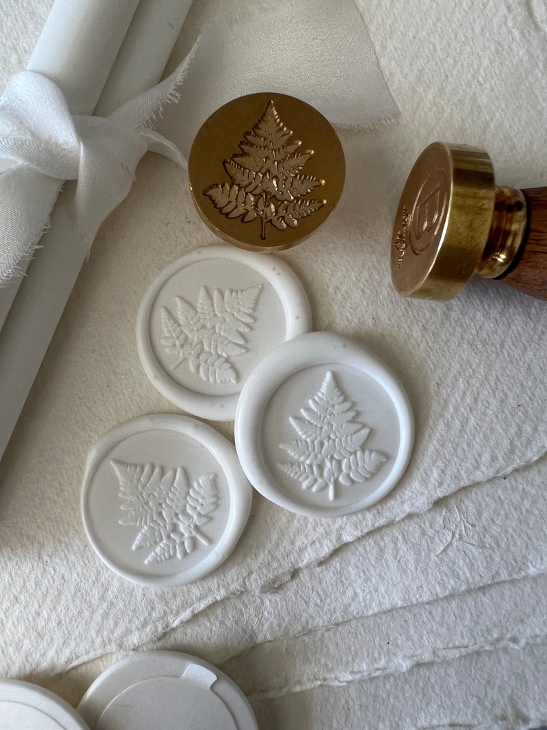 Fern Leaf Botanical / Self Adhesive Wax Seal / Choice of Colours / Wax Seal / Wax Seal Stickers / Wax Stamp / Sealing Wax / Envelope Seal / image 2