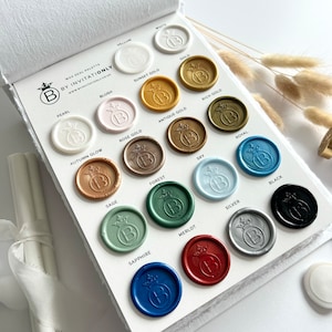 Kleurenpalet / Wax Seal-kleurenkaart / Sample Sealing Wax / 18 kleuren om uit te kiezen / op uitnodiging