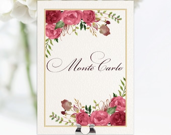 Ravello Table Names / Numbers | On the Day Stationery | Table Plan | Wedding Day |