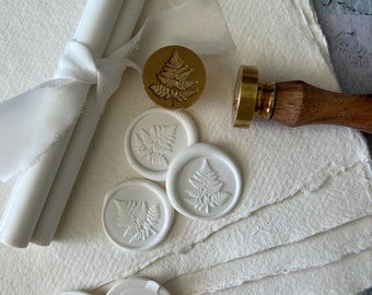 Fern Leaf Botanical / Self Adhesive Wax Seal / Choice of Colours / Wax Seal / Wax Seal Stickers  / Wax Stamp / Sealing Wax / Envelope Seal /