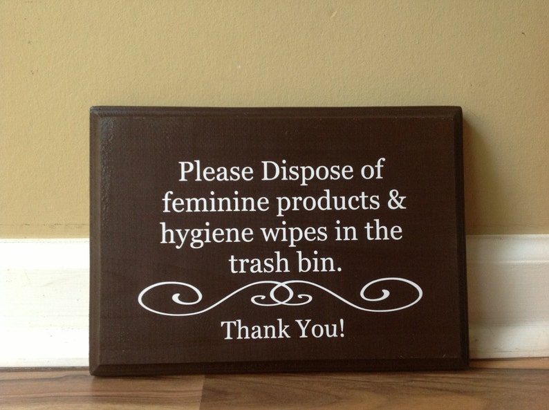 Please Dispose of feminine products hygiene wipes Septic Etsy