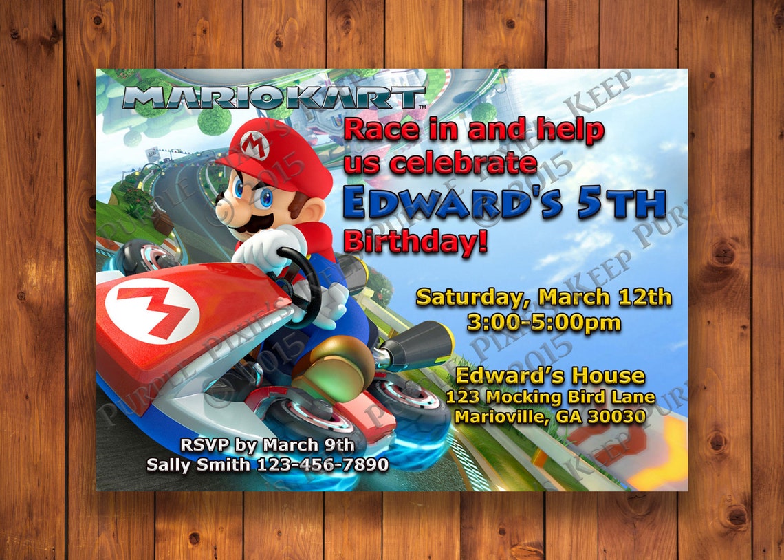 Mario Kart Birthday Party Invitation | Etsy