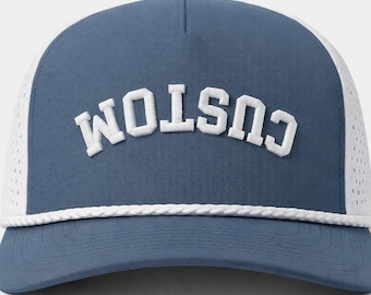 Czapka z haftem puchowym i sznurkiem, z odwróconym, łukowatym tekstem, z 3D golfowym snapbackiem