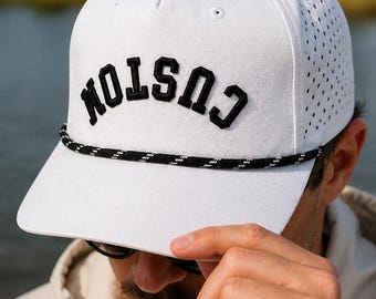 Cappello a sbuffo personalizzato con ricamo, cappello con testo capovolto, cappello a sbuffo 3D, snapback personalizzato con cordino, cappello a sbuffo con ricamo arcuato, cappello da golf, cappello personalizzato