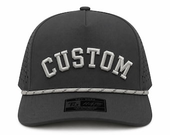 Cappello a sbuffo personalizzato con ricamo, cappello a sbuffo 3D, snapback personalizzato con cordino, cappello a sbuffo con ricamo arcuato, cappello da golf, cappello personalizzato