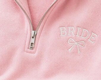 Personalized Bride Getting Ready Zip Hoodie + Jogger Set | Custom Bridesmaid Lounge Wear | Matching Bridal Party Getting Ready Embroidered