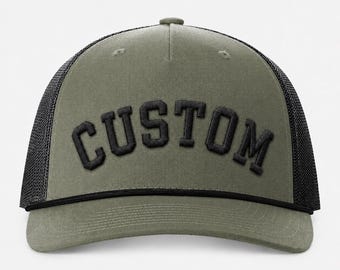 Richardson Custom Puff Embroidery Hat, 3D Puff Hat, Custom Rope Snapback, Arched Embroidery Hat, Golf Hat, Personalized Hat