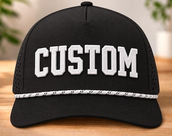 Custom Puff Embroidery Hat, 3D Puff Hat, Custom Rope Snapback, Arched Embroidery Hat, Golf Hat, Personalized Hat