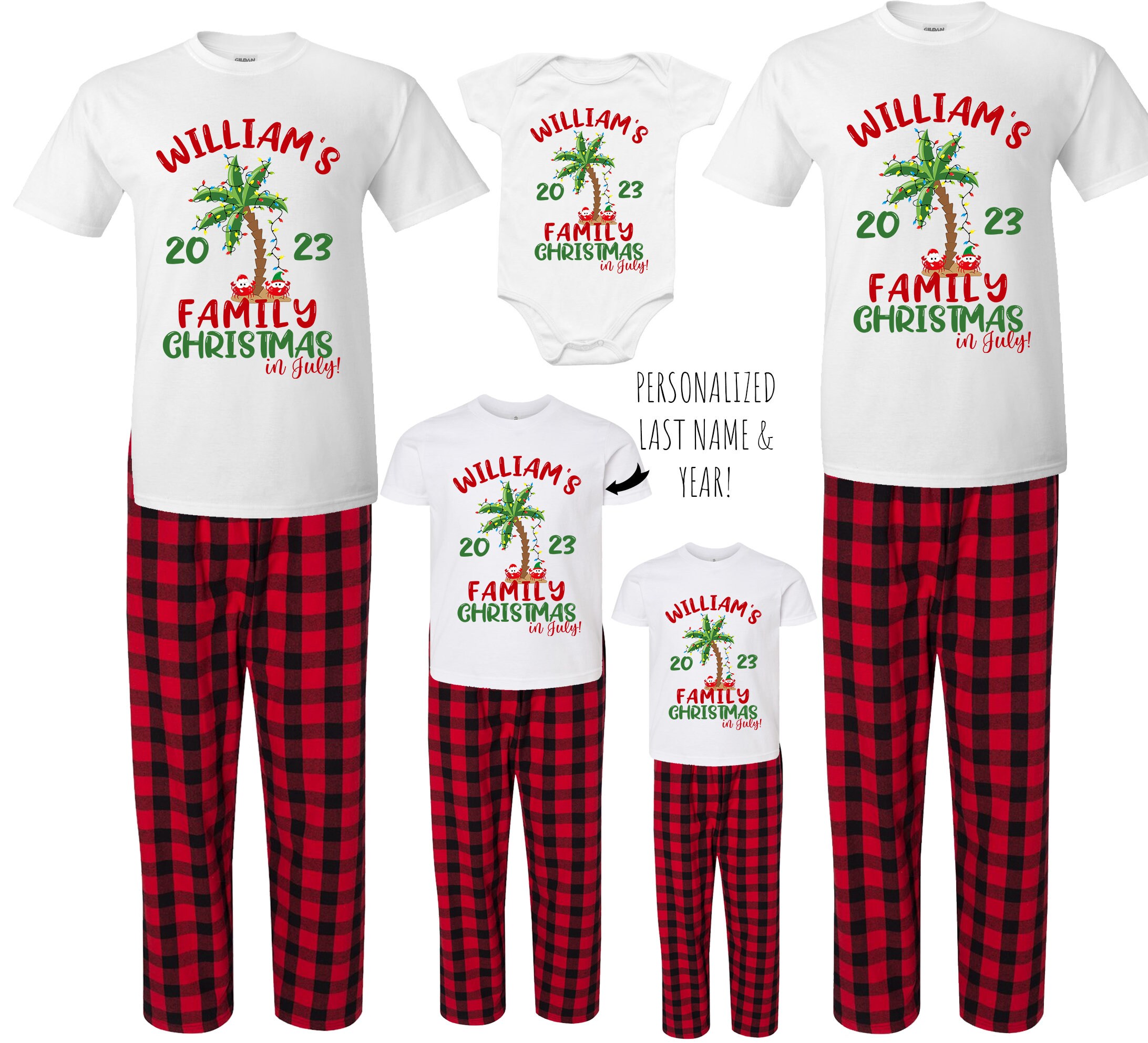 Family Christmas Summer Pajamas Etsy Canada