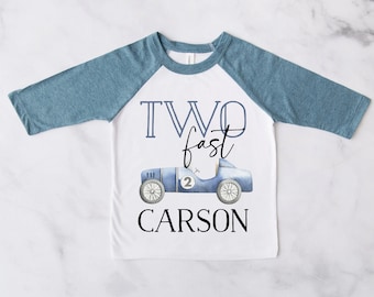 Two Fast Racecar Birthday Shirt - 2nd Birthday - Boy's 2nd Bday Shirt - Two Shirt - Two Fast T-shirt - 2 Fast - Racer Shirt - Race Car Party